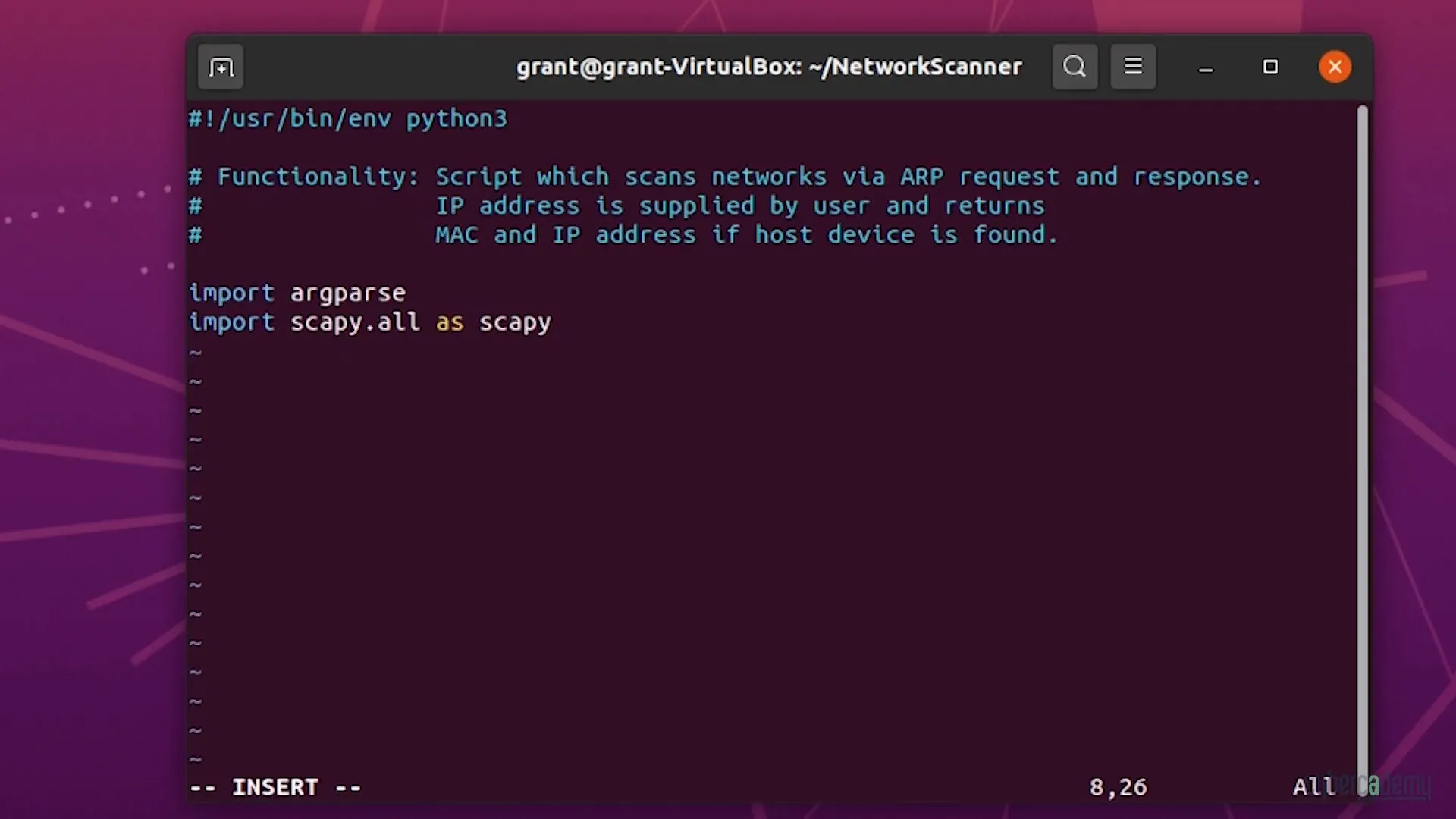 פיתוח סורק רשת